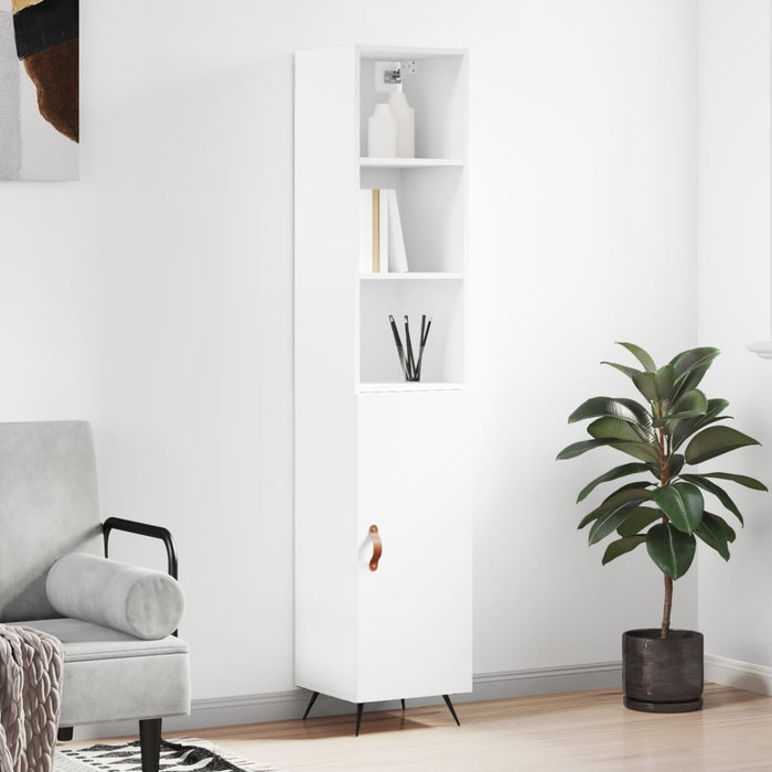 Dulap înalt, alb extralucios, 34,5x34x180 cm, lemn prelucrat WALTI