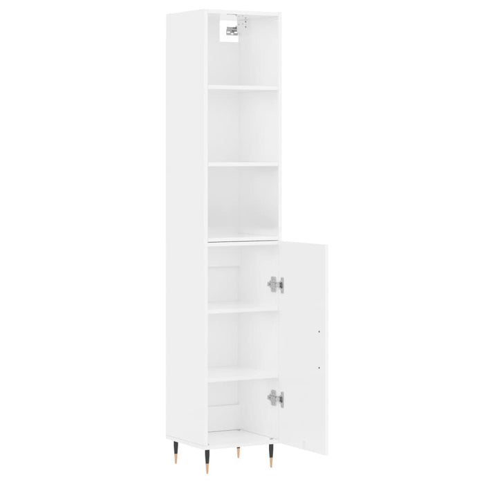 Dulap înalt, alb extralucios, 34,5x34x180 cm, lemn prelucrat WALTI