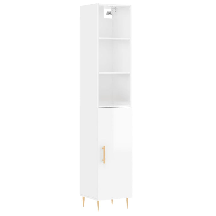 Dulap înalt, alb extralucios, 34,5x34x180 cm, lemn prelucrat WALTI