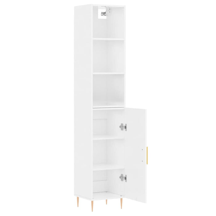 Dulap înalt, alb extralucios, 34,5x34x180 cm, lemn prelucrat WALTI