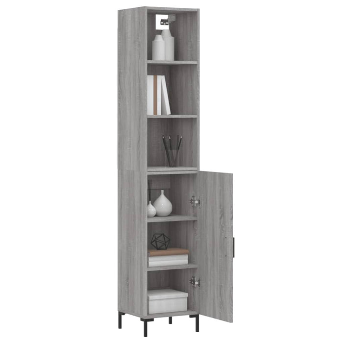 Dulap înalt, gri sonoma, 34,5x34x180 cm, lemn prelucrat WALTI