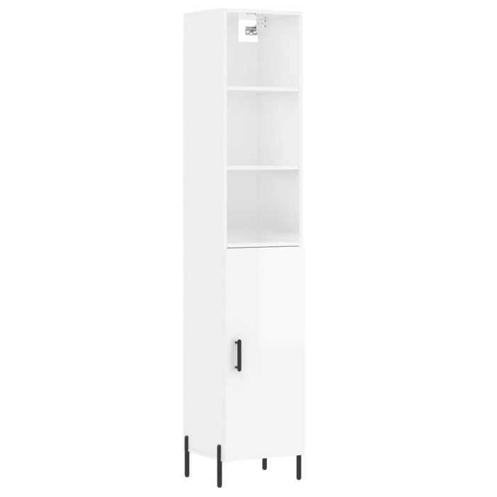 Dulap înalt, alb extralucios, 34,5x34x180 cm, lemn prelucrat WALTI