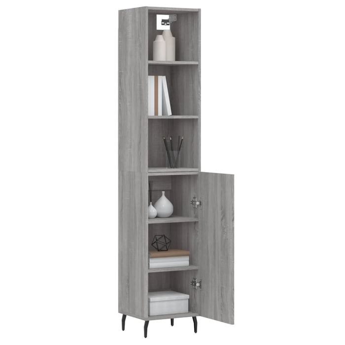 Dulap înalt, gri sonoma, 34,5x34x180 cm, lemn prelucrat WALTI