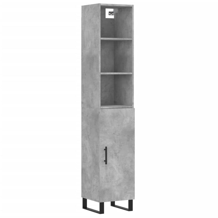 Dulap înalt, gri beton, 34,5x34x180 cm, lemn prelucrat WALTI