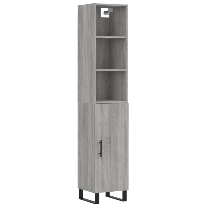 Dulap înalt, gri sonoma, 34,5x34x180 cm, lemn prelucrat WALTI