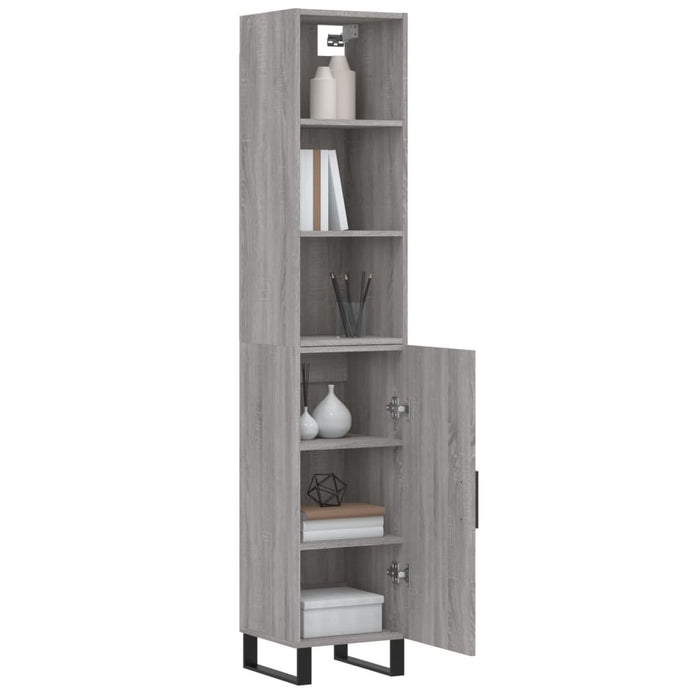 Dulap înalt, gri sonoma, 34,5x34x180 cm, lemn prelucrat WALTI