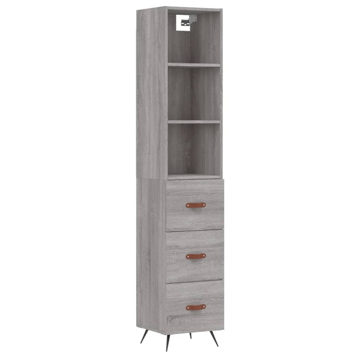 Dulap înalt, gri sonoma, 34,5x34x180 cm, lemn prelucrat WALTI