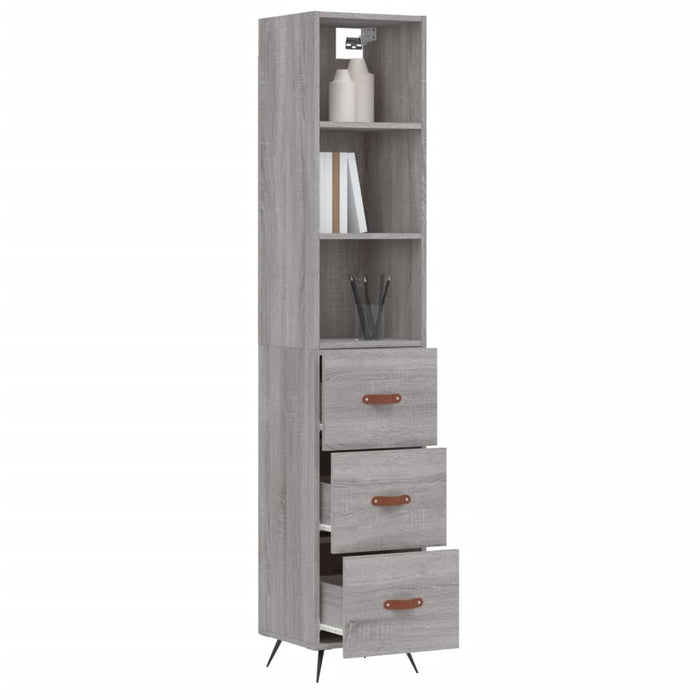 Dulap înalt, gri sonoma, 34,5x34x180 cm, lemn prelucrat WALTI