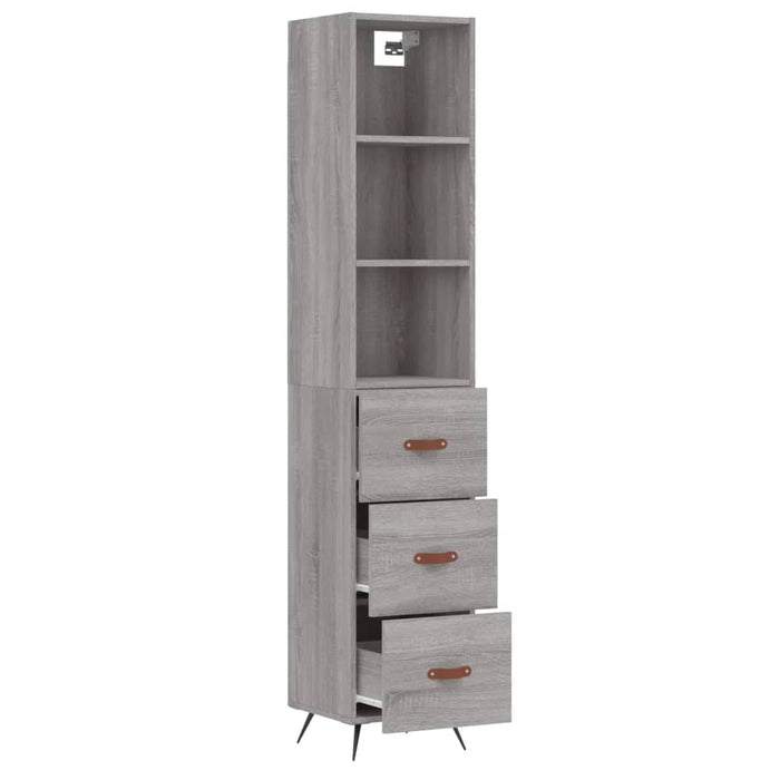 Dulap înalt, gri sonoma, 34,5x34x180 cm, lemn prelucrat WALTI