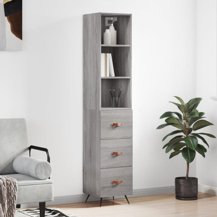 Dulap înalt, gri sonoma, 34,5x34x180 cm, lemn prelucrat WALTI