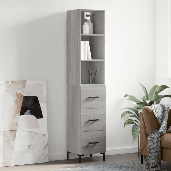 Dulap înalt, gri sonoma, 34,5x34x180 cm, lemn prelucrat WALTI