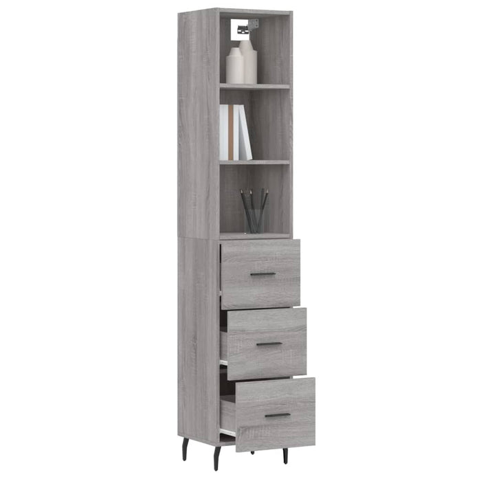 Dulap înalt, gri sonoma, 34,5x34x180 cm, lemn prelucrat WALTI