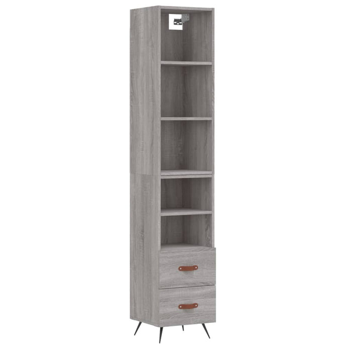 Dulap înalt, gri sonoma, 34,5x34x180 cm, lemn prelucrat WALTI