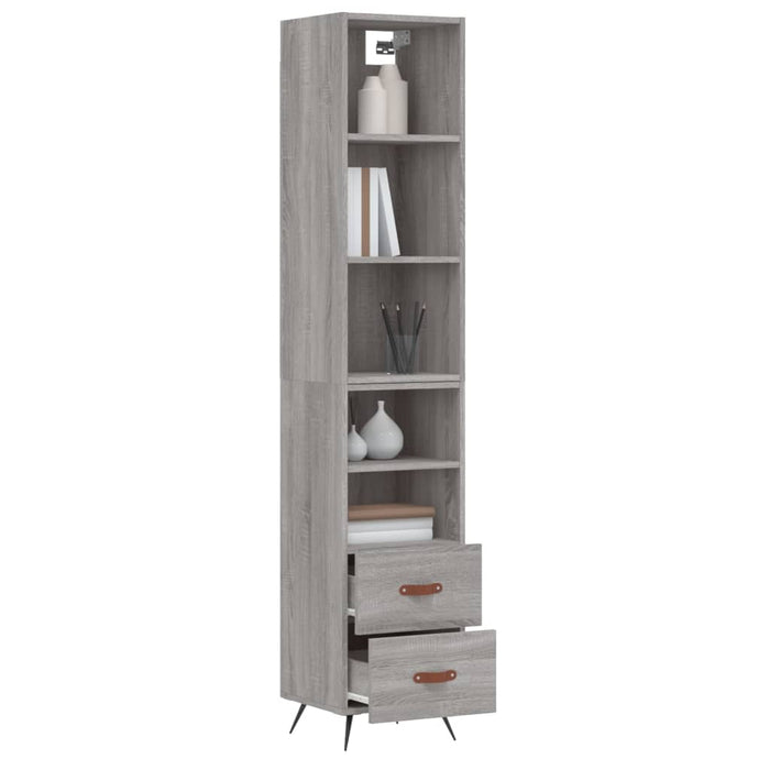 Dulap înalt, gri sonoma, 34,5x34x180 cm, lemn prelucrat WALTI