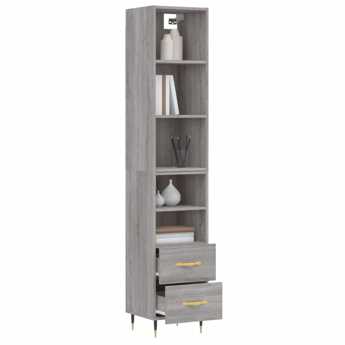 Dulap înalt, gri sonoma, 34,5x34x180 cm, lemn prelucrat WALTI
