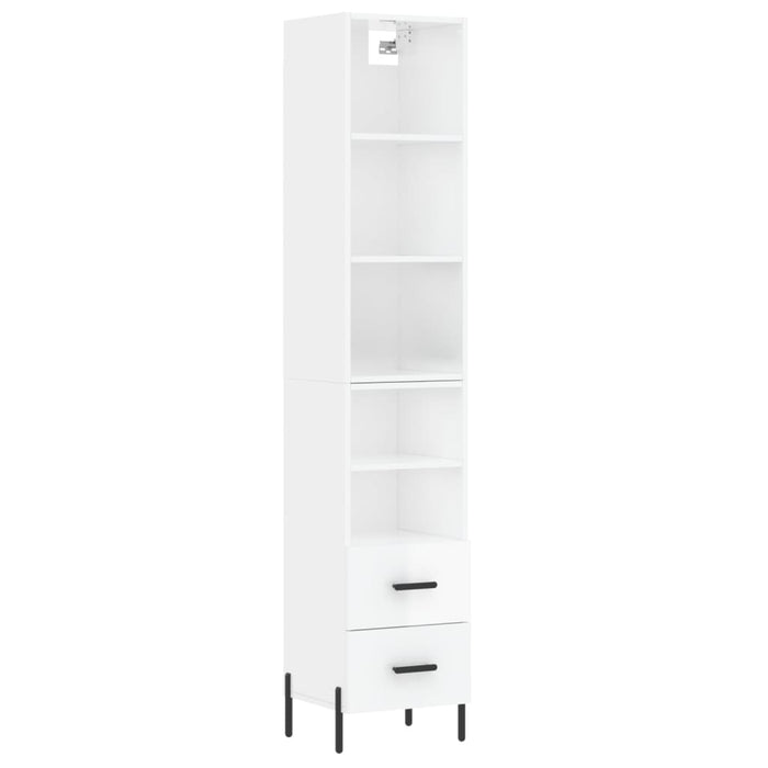 Dulap înalt, alb extralucios, 34,5x34x180 cm, lemn prelucrat WALTI