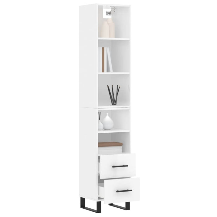 Dulap înalt, alb extralucios, 34,5x34x180 cm, lemn prelucrat WALTI