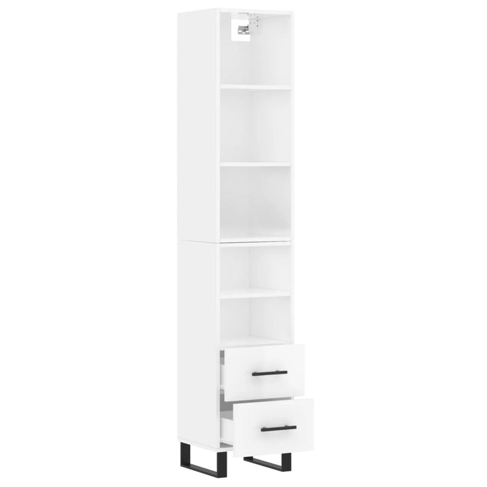 Dulap înalt, alb extralucios, 34,5x34x180 cm, lemn prelucrat WALTI