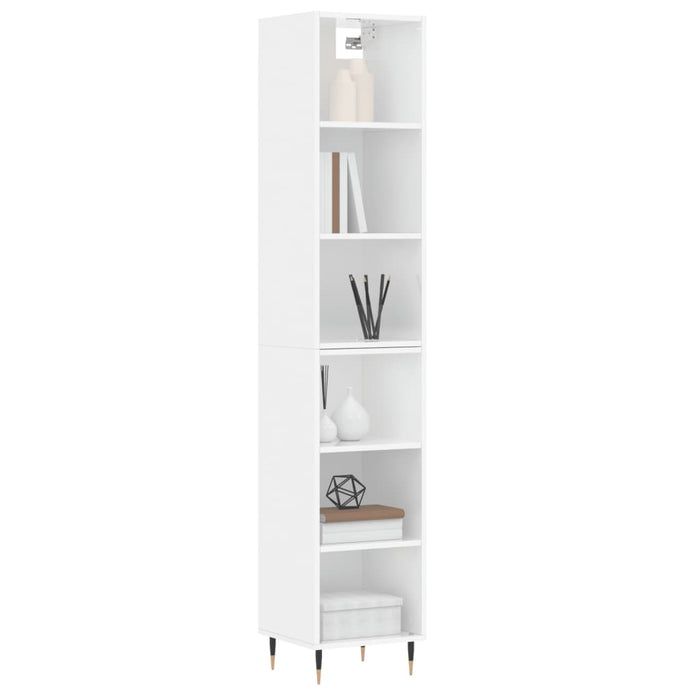 Dulap înalt, alb extralucios, 34,5x32,5x180 cm, lemn prelucrat WALTI