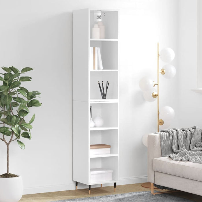 Dulap înalt, alb extralucios, 34,5x32,5x180 cm, lemn prelucrat WALTI