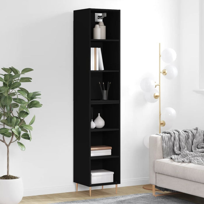 Dulap înalt, negru, 34,5x32,5x180 cm, lemn prelucrat WALTI