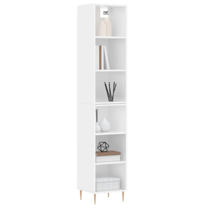 Dulap înalt, alb extralucios, 34,5x32,5x180 cm, lemn prelucrat WALTI