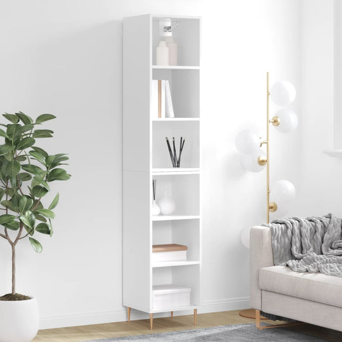 Dulap înalt, alb extralucios, 34,5x32,5x180 cm, lemn prelucrat WALTI