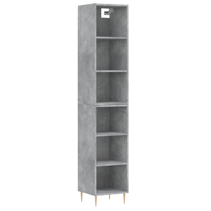 Dulap înalt, gri beton, 34,5x32,5x180 cm, lemn prelucrat WALTI