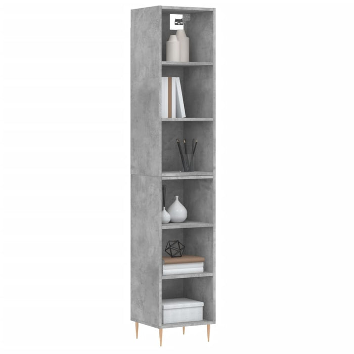 Dulap înalt, gri beton, 34,5x32,5x180 cm, lemn prelucrat WALTI
