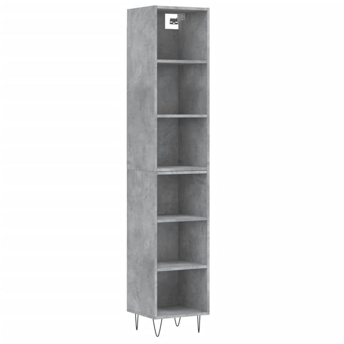 Dulap înalt, gri beton, 34,5x32,5x180 cm, lemn prelucrat WALTI