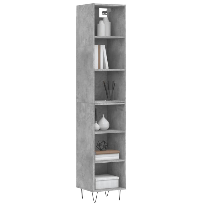 Dulap înalt, gri beton, 34,5x32,5x180 cm, lemn prelucrat WALTI
