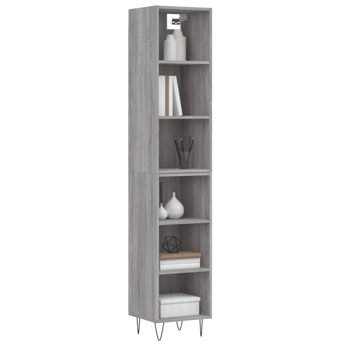 Dulap înalt, gri sonoma, 34,5x32,5x180 cm, lemn prelucrat WALTI