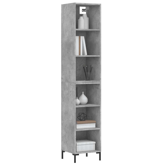 Dulap înalt, gri beton, 34,5x32,5x180 cm, lemn prelucrat WALTI