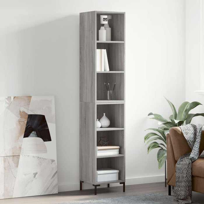 Dulap înalt, gri sonoma, 34,5x32,5x180 cm, lemn prelucrat WALTI