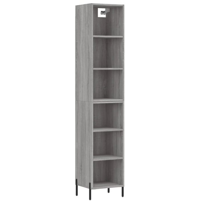 Dulap înalt, gri sonoma, 34,5x32,5x180 cm, lemn prelucrat WALTI