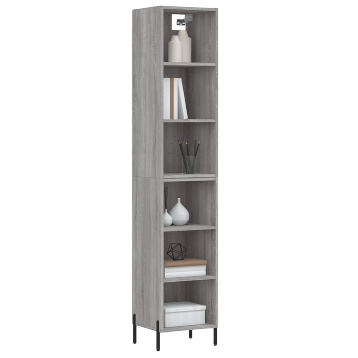 Dulap înalt, gri sonoma, 34,5x32,5x180 cm, lemn prelucrat WALTI