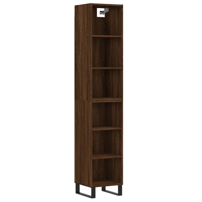 Dulap înalt, stejar maro, 34,5x32,5x180 cm, lemn prelucrat WALTI