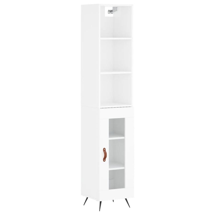 Dulap înalt, alb extralucios, 34,5x34x180 cm, lemn prelucrat WALTI