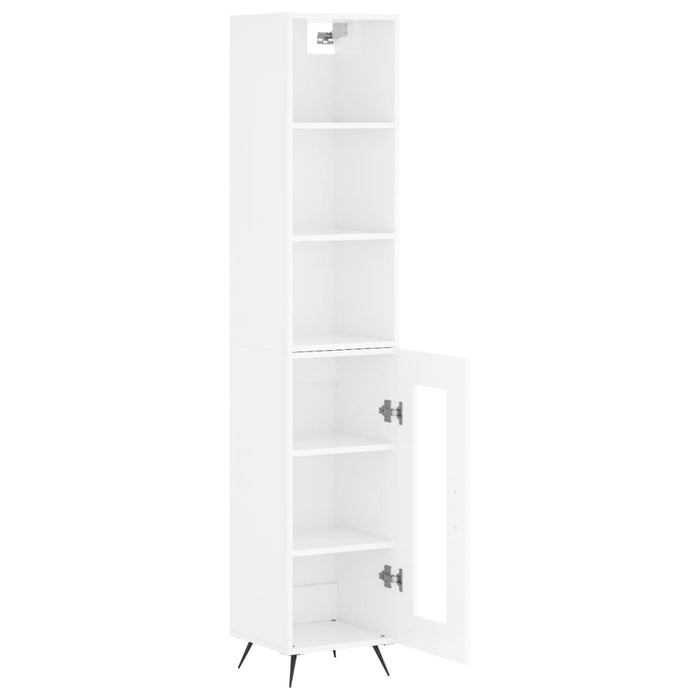 Dulap înalt, alb extralucios, 34,5x34x180 cm, lemn prelucrat WALTI