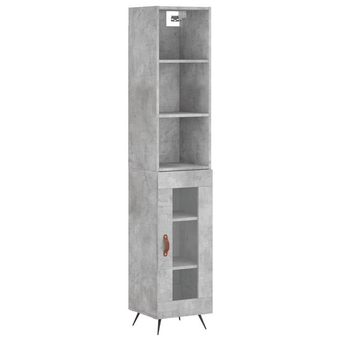 Dulap înalt, gri beton, 34,5x34x180 cm, lemn prelucrat WALTI