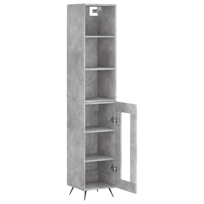 Dulap înalt, gri beton, 34,5x34x180 cm, lemn prelucrat WALTI