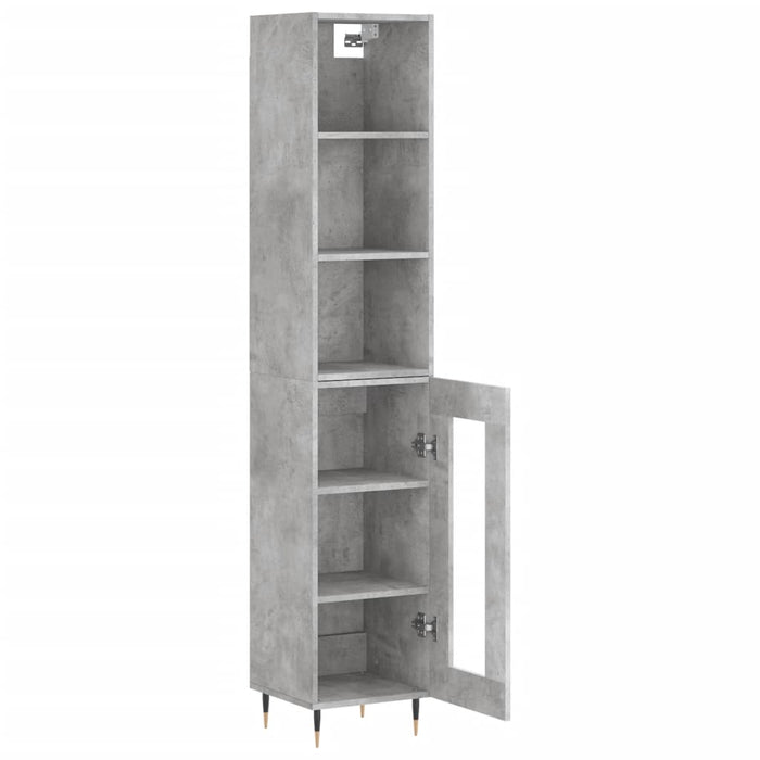 Dulap înalt, gri beton, 34,5x34x180 cm, lemn prelucrat WALTI