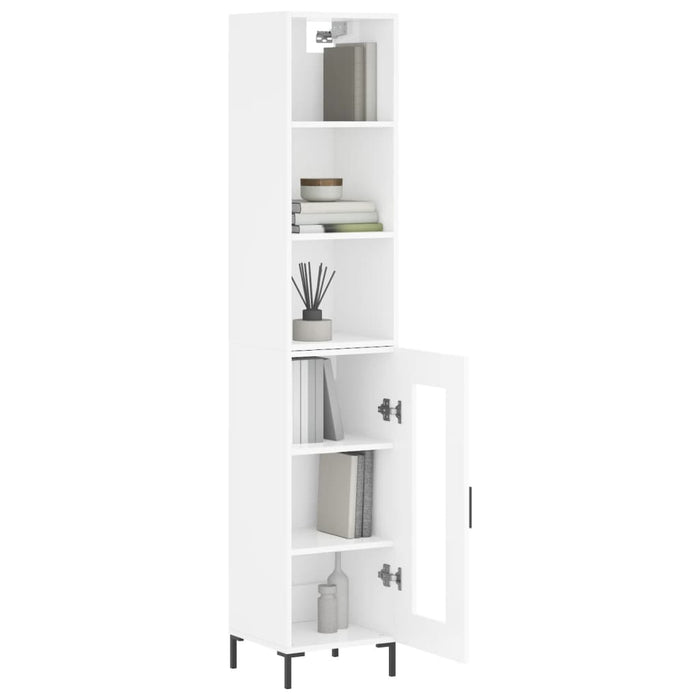 Dulap înalt, alb extralucios, 34,5x34x180 cm, lemn prelucrat WALTI