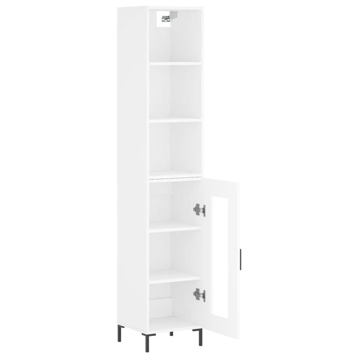 Dulap înalt, alb extralucios, 34,5x34x180 cm, lemn prelucrat WALTI