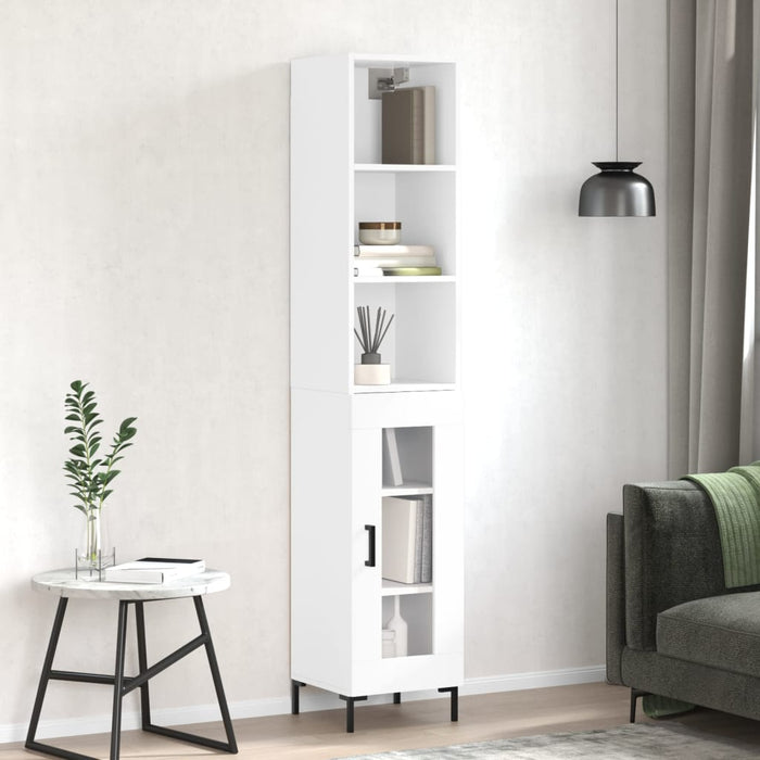 Dulap înalt, alb extralucios, 34,5x34x180 cm, lemn prelucrat WALTI