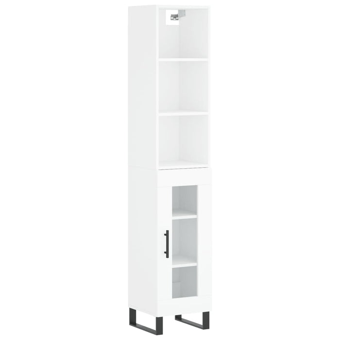 Dulap înalt, alb extralucios, 34,5x34x180 cm, lemn prelucrat WALTI