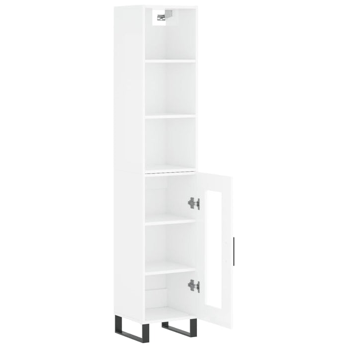 Dulap înalt, alb extralucios, 34,5x34x180 cm, lemn prelucrat WALTI