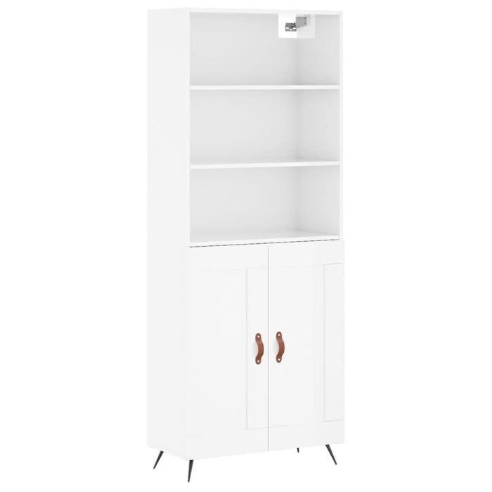 Dulap înalt, alb extralucios, 69,5x34x180 cm, lemn compozit WALTI