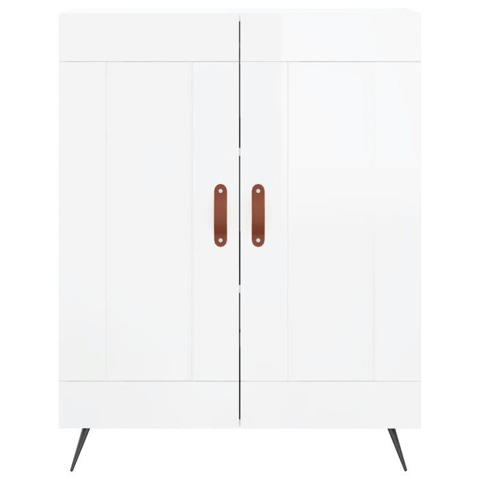 Dulap înalt, alb extralucios, 69,5x34x180 cm, lemn compozit WALTI