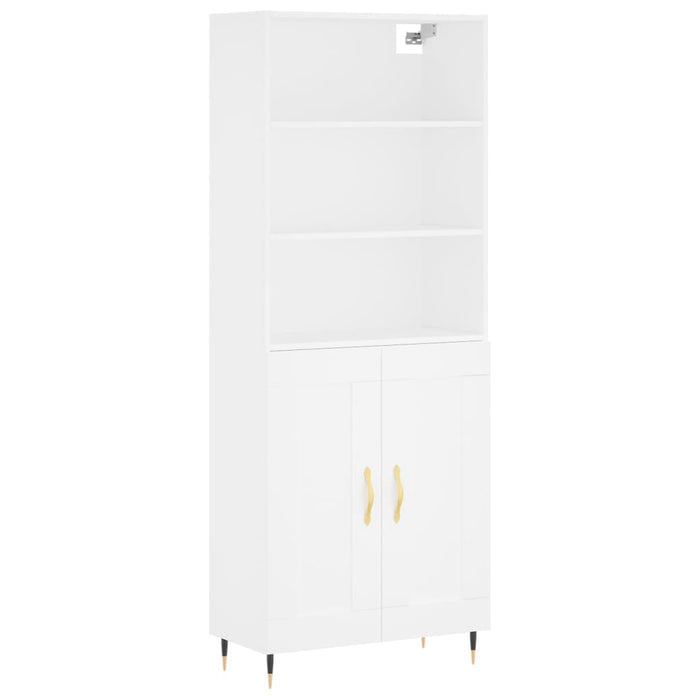 Dulap înalt, alb, 69,5x34x180 cm, lemn compozit WALTI